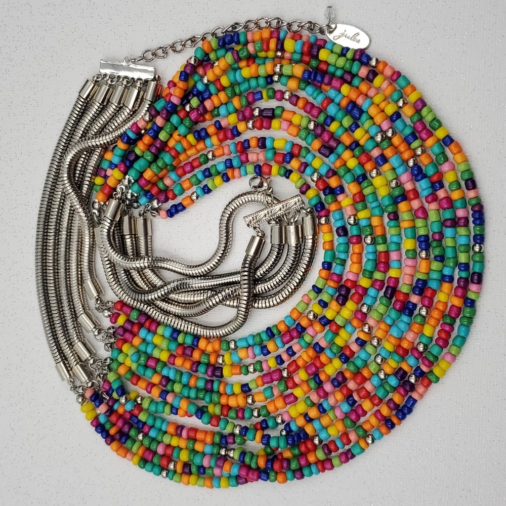 Jules Colorful Multi Strand Bead Necklace